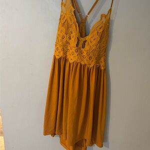 Liberty love size large Mustard Yellow Lace Dress